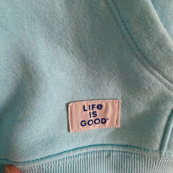 Life is Good x Disney Mickey aqua blue sweatshirt hoodie women's XS - Picture 4 of 5